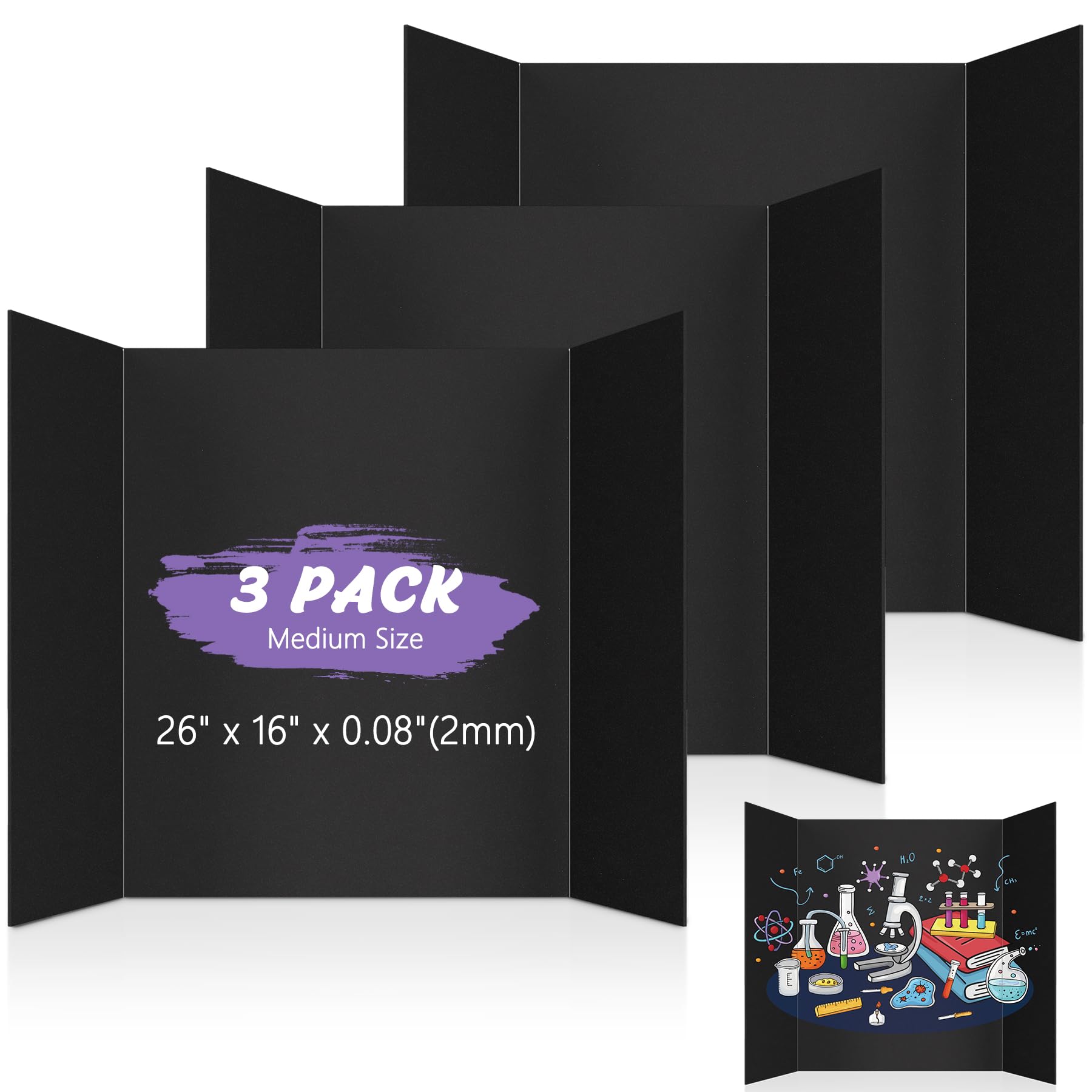 AKONEGE 3 Pack Medium Trifold Poster Board 26
